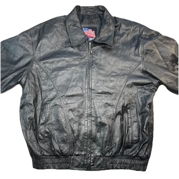 VINTAGE US ARMY LEATHER Bomber JACKET MENS Large Runs Larger See Measure Pics - Picture 2 of 10